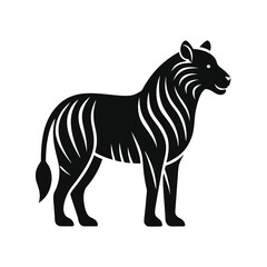 Hybrid Animal Zebra Lion Silhouette Illustration