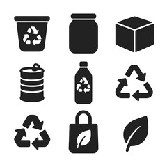 Recyclable Material Icons.