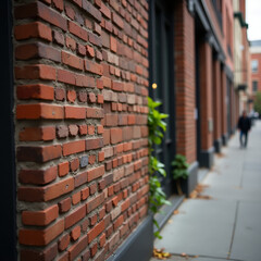 Architectural Detail of Earth-Toned Brick Walls in Metropolitan Area


