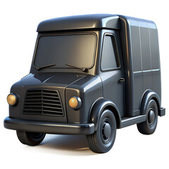 3D Black Delivery Van &ndash; Transport or Courier Vehicle