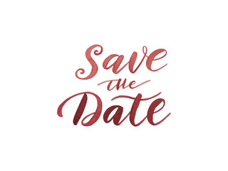 Beautifully styled watercolor Save the Date calligraphy vector with hand drawn artistic text, great for wedding design, cards, and romantic event themes