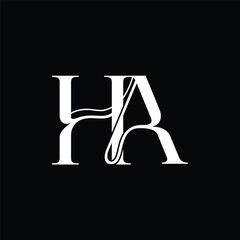 Initial letter HA logo design