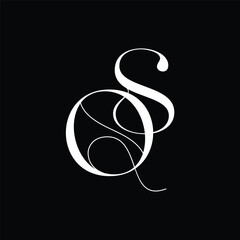 Initial letter QS logo design