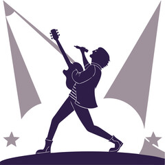 Guitarist on Stage Silhouette
