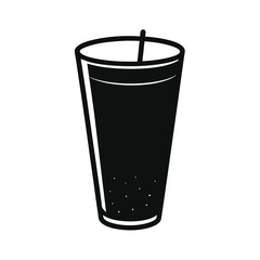 Black and white soda glass icon