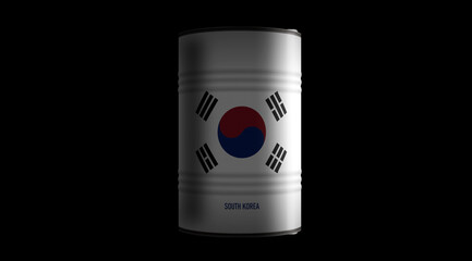 South Korea chemical and oil fuel barrels in row