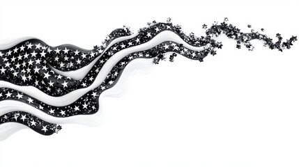 Abstract American Flag Disintegrating into Particles