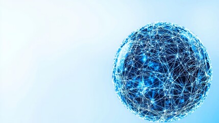 Abstract Digital Globe Network Connections on Light Blue Background