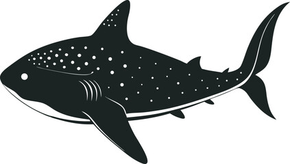 This collection of black and white images features illustrations of sharks, some showing their full bodies in motion and others focusing on their open jaws and sharp teeth