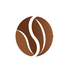 A representation of coffee beans vector icon. Coffee beans, Icon with brown color overlay on white background