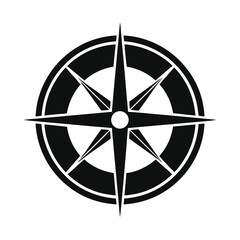 Black and white compass rose illustration