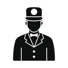Bellhop icon black and white silhouette