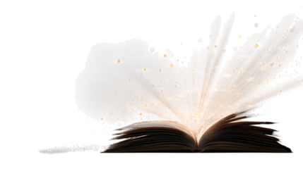 Open Book, Magic, Sparkle isolated on transparent background