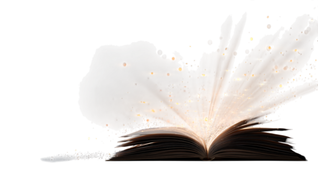 Open Book, Magic, Sparkle isolated on transparent background