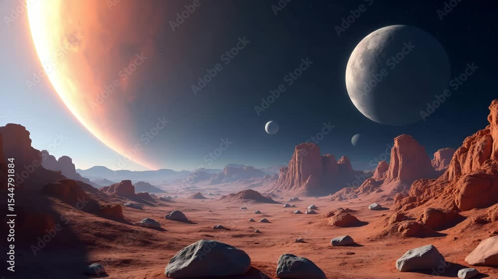 Poster 3d wallpaper design: asteroid belt exploration with modern space mining techniques and resource extr