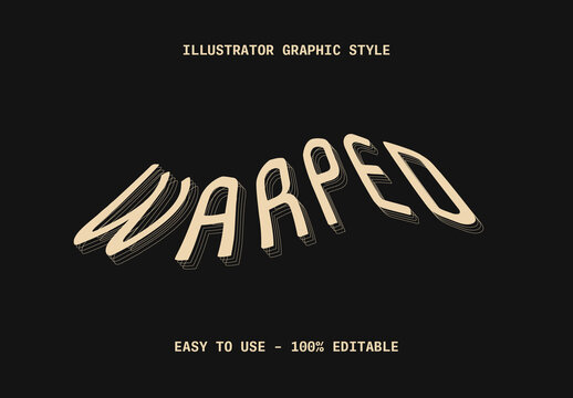 Beige And Black Wave Font Layered Retro Ripple Text Effect