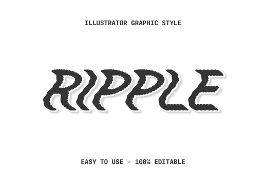 Black And White Bumpie Ripple Font Distorted Wavy Text Effect