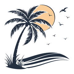 Tropical Palm Tree Silhouette