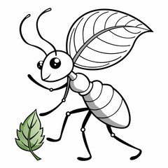 vector illustration of cartoon bee