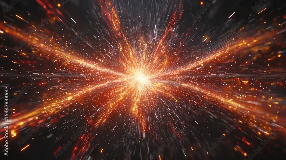 Poster explosive cosmic event outer space digital art abstract environment wide view universe concepts