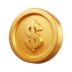 3d render of a golden coin with a dollar sign
