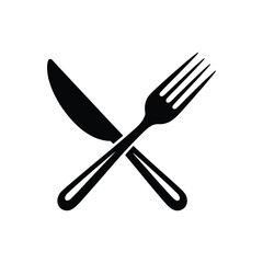 Crossed Fork and Knife Icon: Restaurant, Dining, Meal, and Food Service Symbol