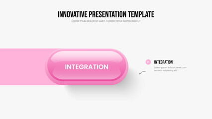 Creative Showcase Slideshow Layout Vector Illustration. Market Innovation One Element Infographic Slide Design. Consulting Insight 1 Option Diagram Presentation Template.