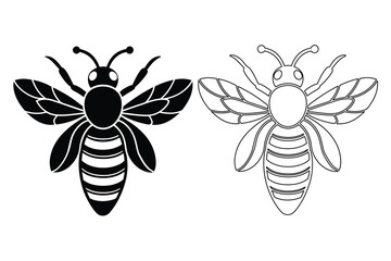black line  bee Sign symbol  clipart 