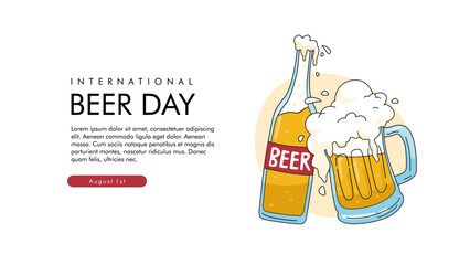 vector international beer day poster template