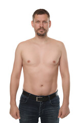 Fototapeta premium Portrait of confident man on white background