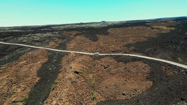 Drive on the Mauna Loa in Hawaii Big Island