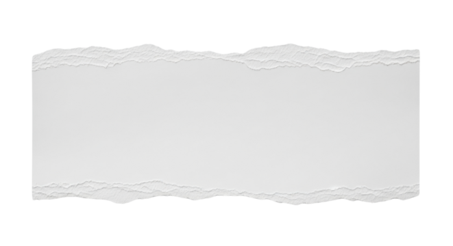 Ripped edge of white paper isolated PNG with Transparent Background