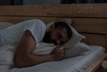 Black guy embodies period of introspection feeling lost in negative thoughts