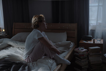 Woman with depression loses will to live after traumatic events concept