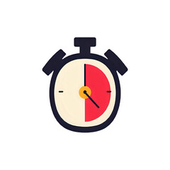 Timer Icon: Half Time Elapsed, Simple Design