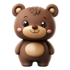 Obraz premium Adorable brown teddy bear cartoon character cute happy design