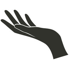 Fototapeta premium Elegant Female Hand Gesture Silhouette Isolated on Transparent