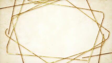 Abstract golden geometric lines seamlessly create an elegant and luxurious animated frame on a light textured background, providing sophisticated copy space. - Powered by Adobe