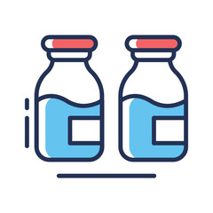 Grab this outline style icon of syrup bottles together