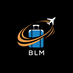 Fototapeta premium Creative Travel Logo Design with Suitcase and Airplane Icon – BTZ Travel Brand Concept 