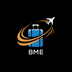Fototapeta premium Creative Travel Logo Design with Suitcase and Airplane Icon – BTZ Travel Brand Concept 