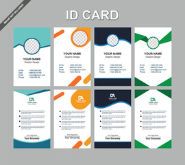 Abstract id cards template with picture