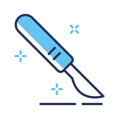 Check out this linear style icon of surgical scalpel blade