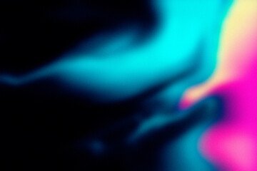 Fluid Neon Abstraction in Cyan and Pink Tones