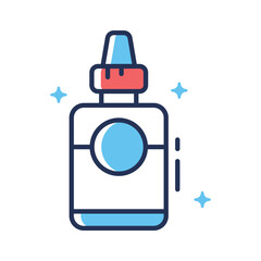 A visually appealing outline icon showing eyedrops for relief