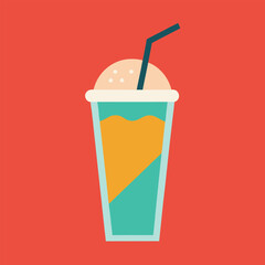 Cold Beverage Vector cocktail with ice