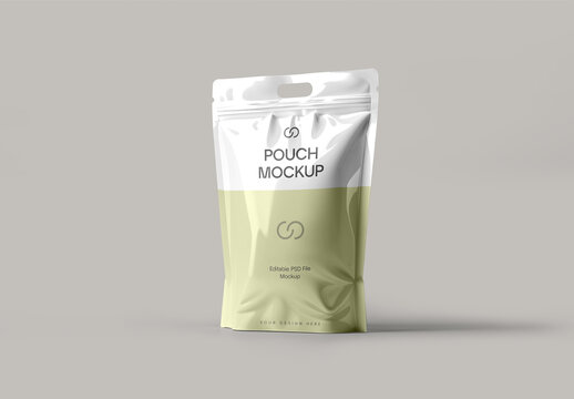 Pouch Packaging Mockup PSD for Product Branding