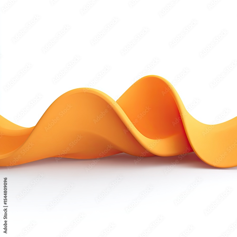 Poster smooth orange wave pattern on a white background for backgrounds