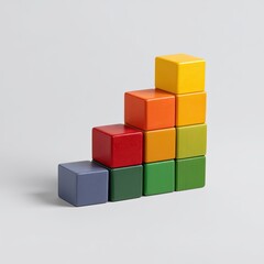 Fototapeta premium Colorful Building Blocks Stacked in a Creative Pattern on Surface