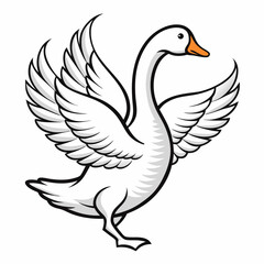 Obraz premium vector illustration of a goose